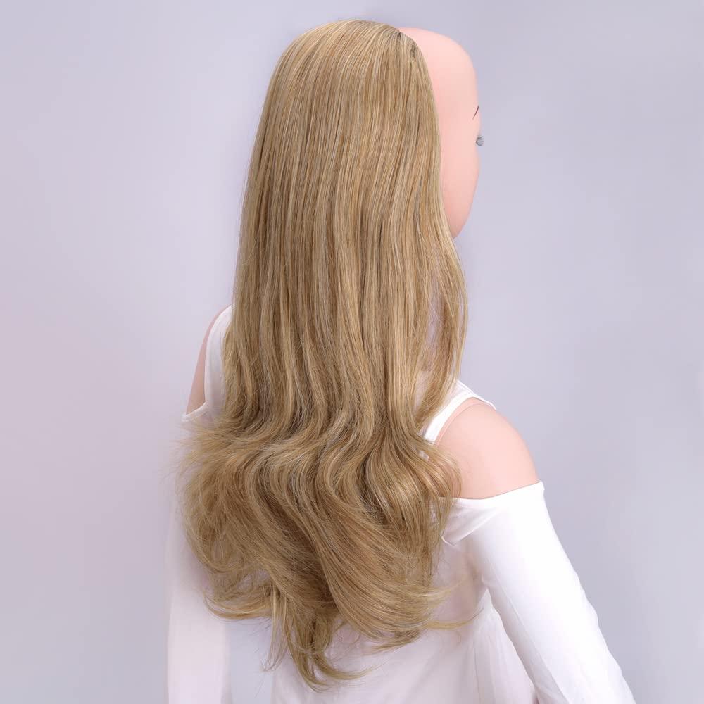 Kori Koli Kori Koli 24\" Long Wavy Clip in Half Head Tied Wig Premium Japanese Synthetic fibers Hair Extensions For Women 210g 2#