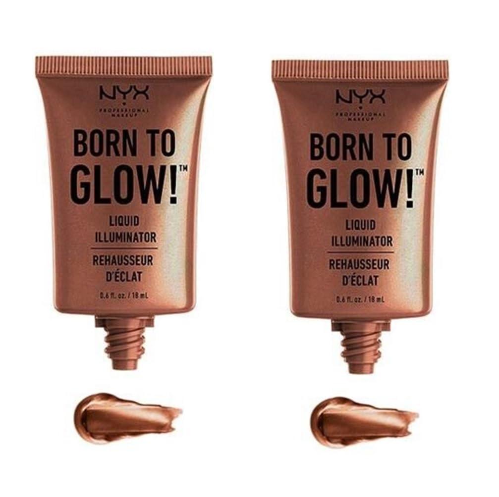 NYX PROFESSIONAL MAKEUP Pack of 2 NYX Born to Glow! Liquid Illuminator, Sun Goddess LI04