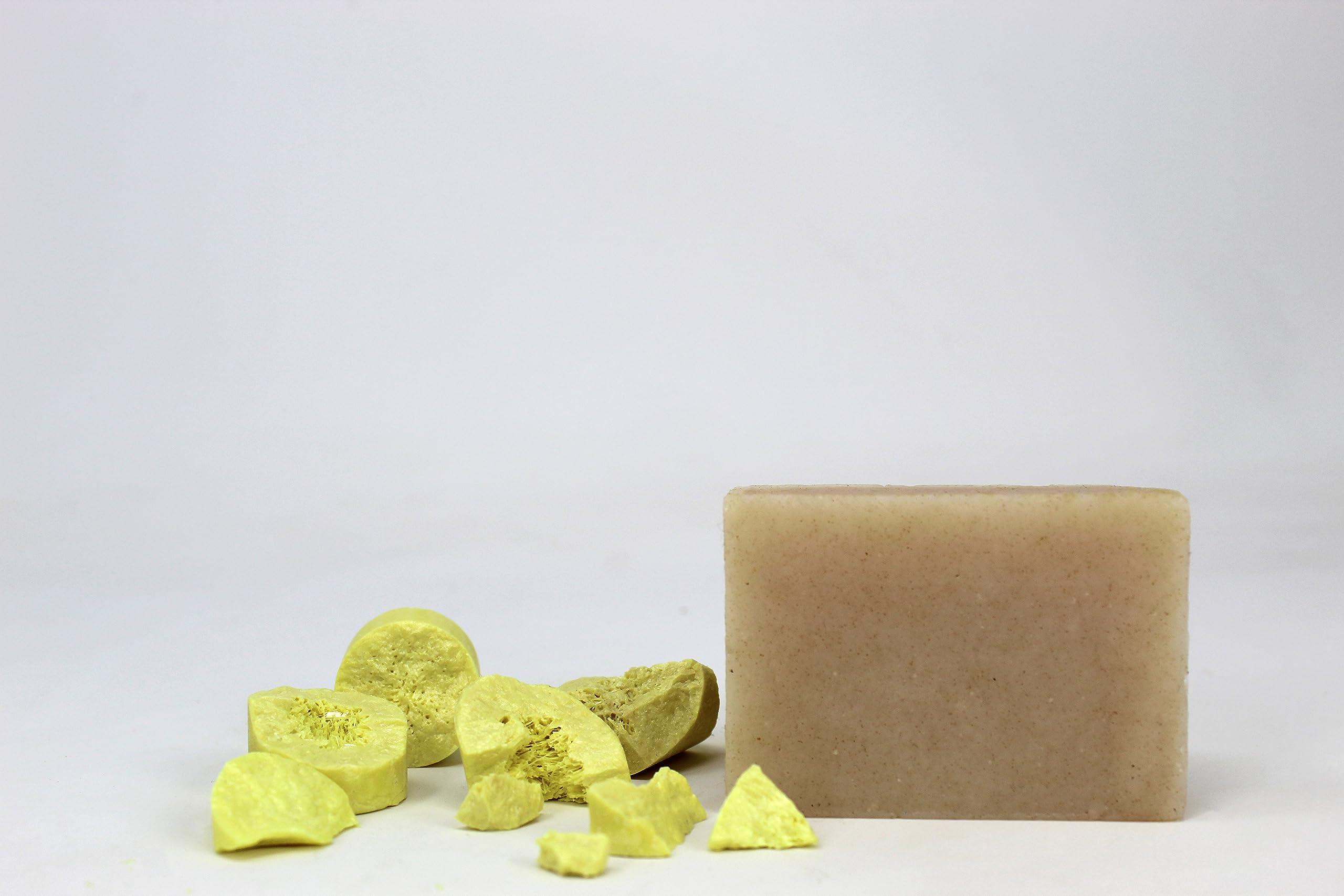 LYNPHA VITALE LYNPHA VITALE Sulfur Soap Bar - 100% Handmade Natural Bar Soap with Coconut Oil - Sulphur Soap ideal to Nourish and Heal Oily Skins - 3,5 oz - 3 Soaps Pack