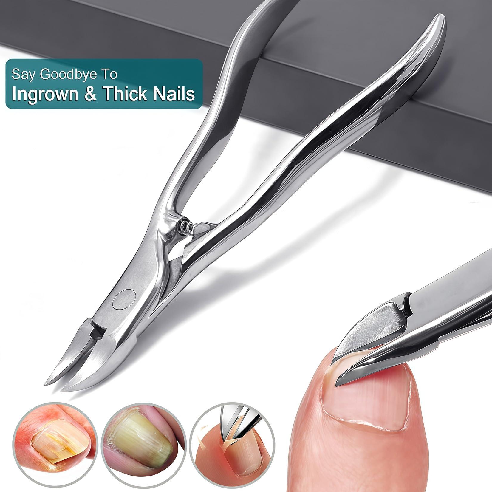 VOGARB VOGARB Toe Nail Clippers for Men Thick Nails for Seniors, Heavy Duty Large Ergonomic Long Handle Toenail Clippers for Seniors, 3pcs Set with Case (JCCT3PS)