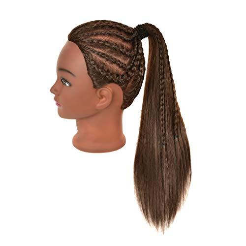 RYHAIR RYHAIR 30 Inch 20% Real Human Hair Mannequin Head Cosmetology Manikin Manican Doll Practice Head with Stand for Training Styling Braiding Curling Cutting Display