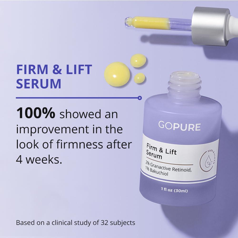 goPure goPure - Skincare Essentials Set - Anti Wrinkle Cream, Vitamin C, Dramatically Dewy and Firm & Lift Serums