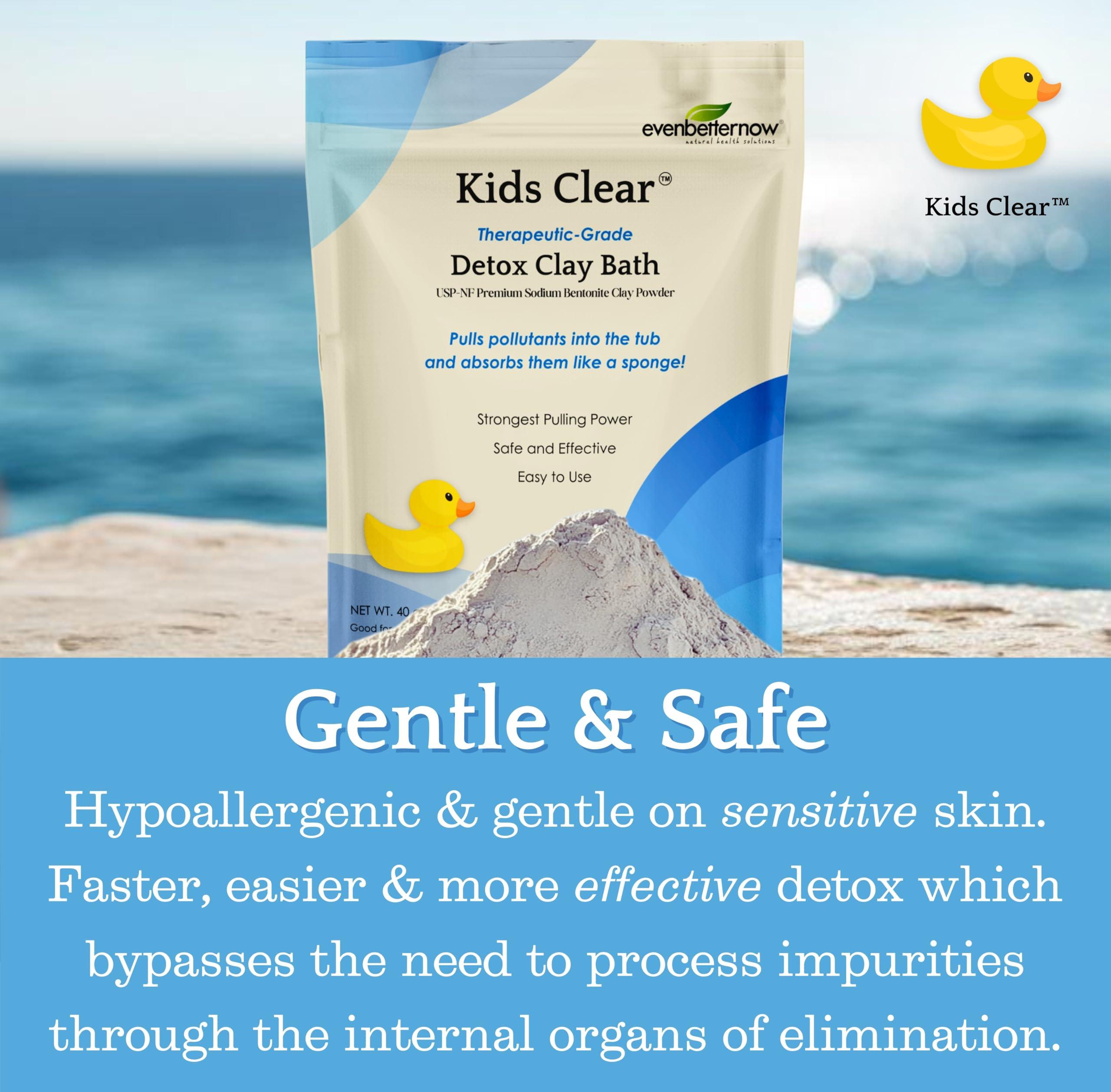 EvenbetterNow Kids Clear Detox Clay Bath, 100% Pure Sodium Bentonite - Removes Toxins, Impurities and Contaminants, by Evenbetternow LLC, 2.5 lbs (40 oz)