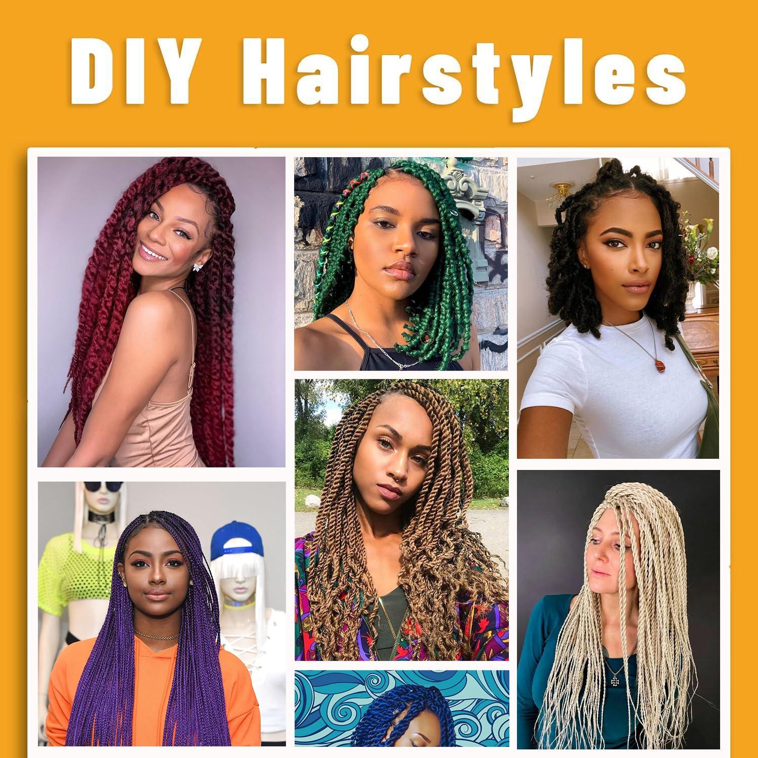 GOWIT Marley Twist Braiding Hair 12 Inch 7 Packs Ombre Honey Blonde Spring Twist Hair Springy Afro Twist Hair Soft Marley Hair for Wrapping Locs Cuban Twist Hair Extensions(12Inch,T27)