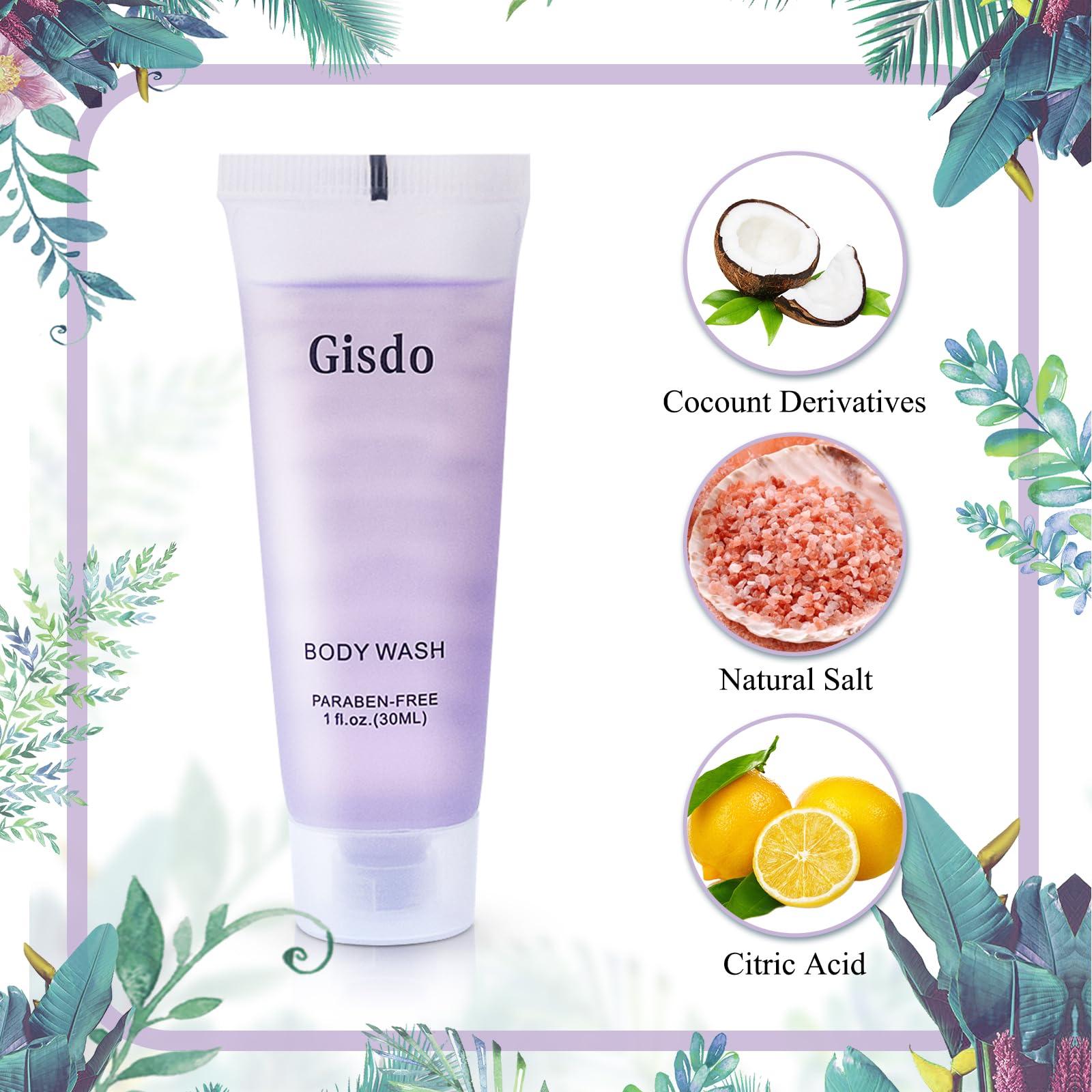 Gisdo Gisdo Travel Size Body Wash Bulk (1 fl oz, 50 Pack), Refreshing Hotel Body Wash, Mini and Small Size Shower Gel, Guest Hotel Toiletries in Bulk