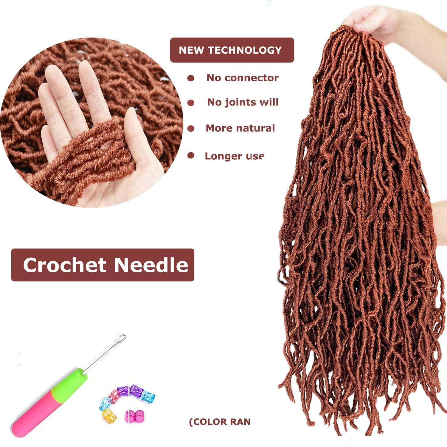 Toniola 7 Packs Soft Locs 28 Inch Faux Locs Ginger Color 350 Crochet Hair for Black Women Whole Strand Pre-looped Long New Locs Crochet Curly Braiding Hair Extension (28 Inch (Pack of 7), 350)