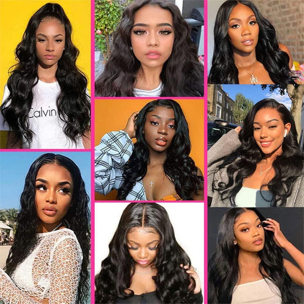 Mrladgo Mrladgo Body Wave Bundles Human Hair 16 18 20 Inch Brazilian Virgin Human Hair Bundles Body Wave 3 Bundles 100% Unprocessed Weave Bundles Human Hair