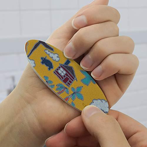 GRAPHICS & MORE Rural Life Pattern Double-Sided Oval Nail File Emery Board Set 4 Pack