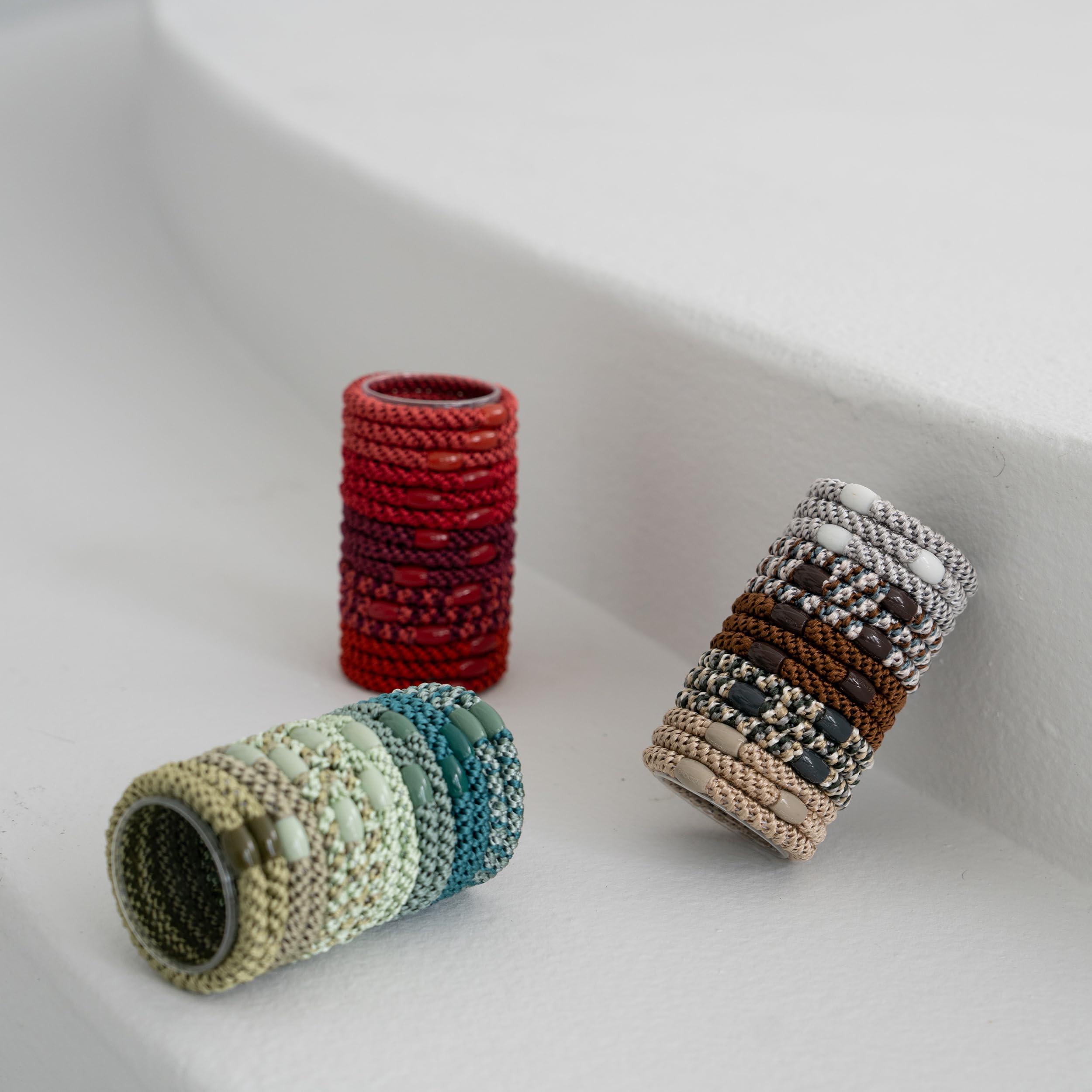 L. Erickson L. Erickson Grab & Go Pony Tube - Pixie Purple and Beige Mix - 15 Pack Ponytail Holder Hair Ties