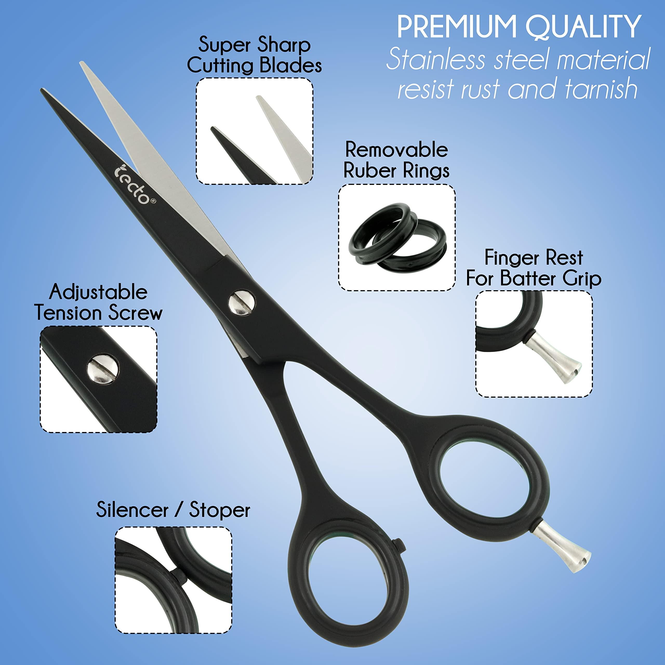 Tecto Tecto Barber Scissors, Professional 6.6 inches Stainless Steel Hair Cutting Scissors, Extra Sharp Hair Cutting Scissors For Men/Women with free leather case.