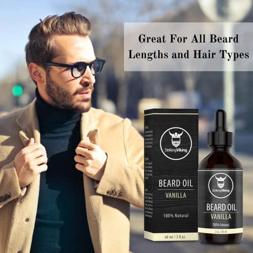 Striking Viking Striking Viking Vanilla Beard Oil (Large 2 oz.) with Mustache Wax and Comb (Vanilla Scent)