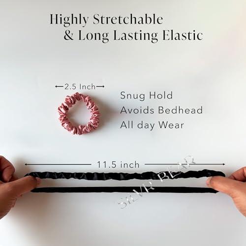 Silvr Bear SILVR BEAR Luxury Satin Scrunchies, Satin Hair Ties for Thick, Thin & Curly Hair, Scrunchies for Women, Girls & Men Softer than Silk Hair Ties (Classic Skinny)