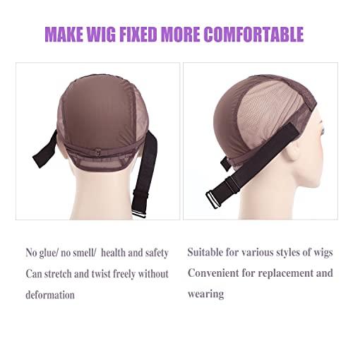 Plobibi 6PCS Elastic Bands for Wigs, Adjustable Straps for Wigs, Wig Elastic Band,Elastic Band for Wigs Edges, Adjustable Elastic Band for Making Wigs, Adjustable Wig Straps for Closure Wigs (1x12inch)