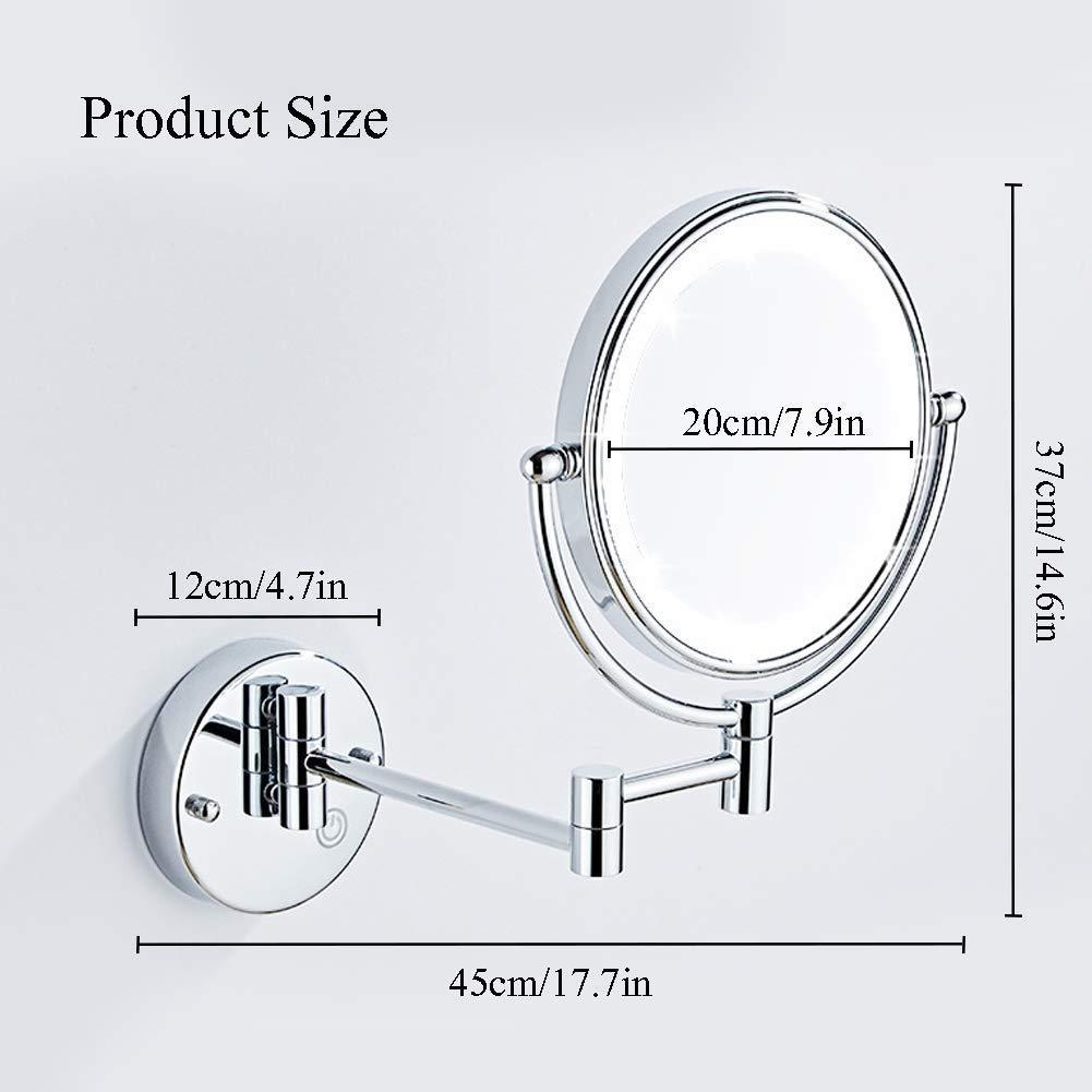 Generic Vanity Mirror,Bathroom Makeup Mirror Wall Mounted Shaving 8 Inch with 7X Magnification Led Bedroom(Rose Gold 7X) (Nickel Brushed 7X)