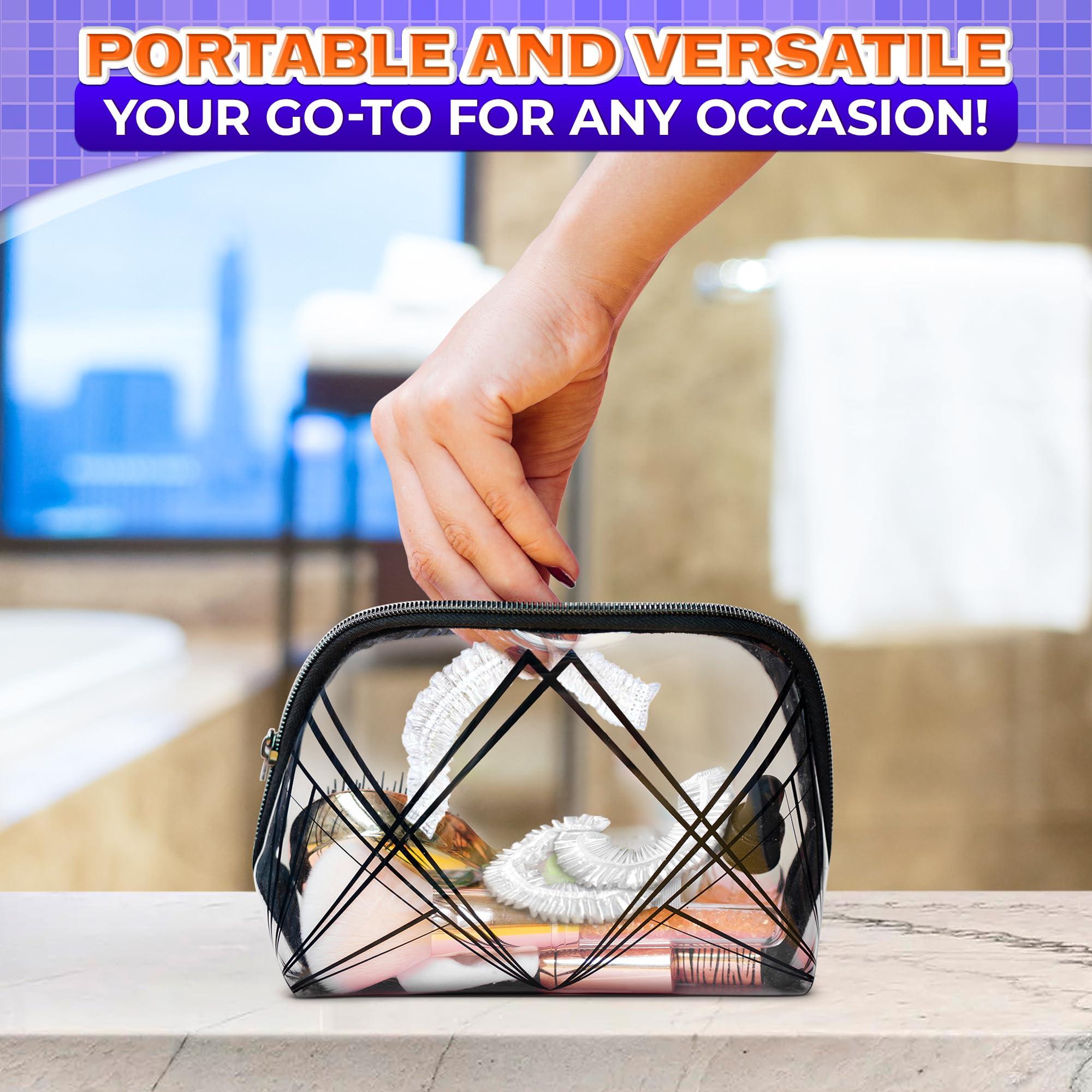 KETAR 100 Pcs Disposable Shower Caps for Women - Clear Shower Cap Reusable Waterproof Plastic Shower Cap Disposable Hair Cap for Shower - Plastic Hair Caps for Deep Conditioning Clear Shower Caps Disposable