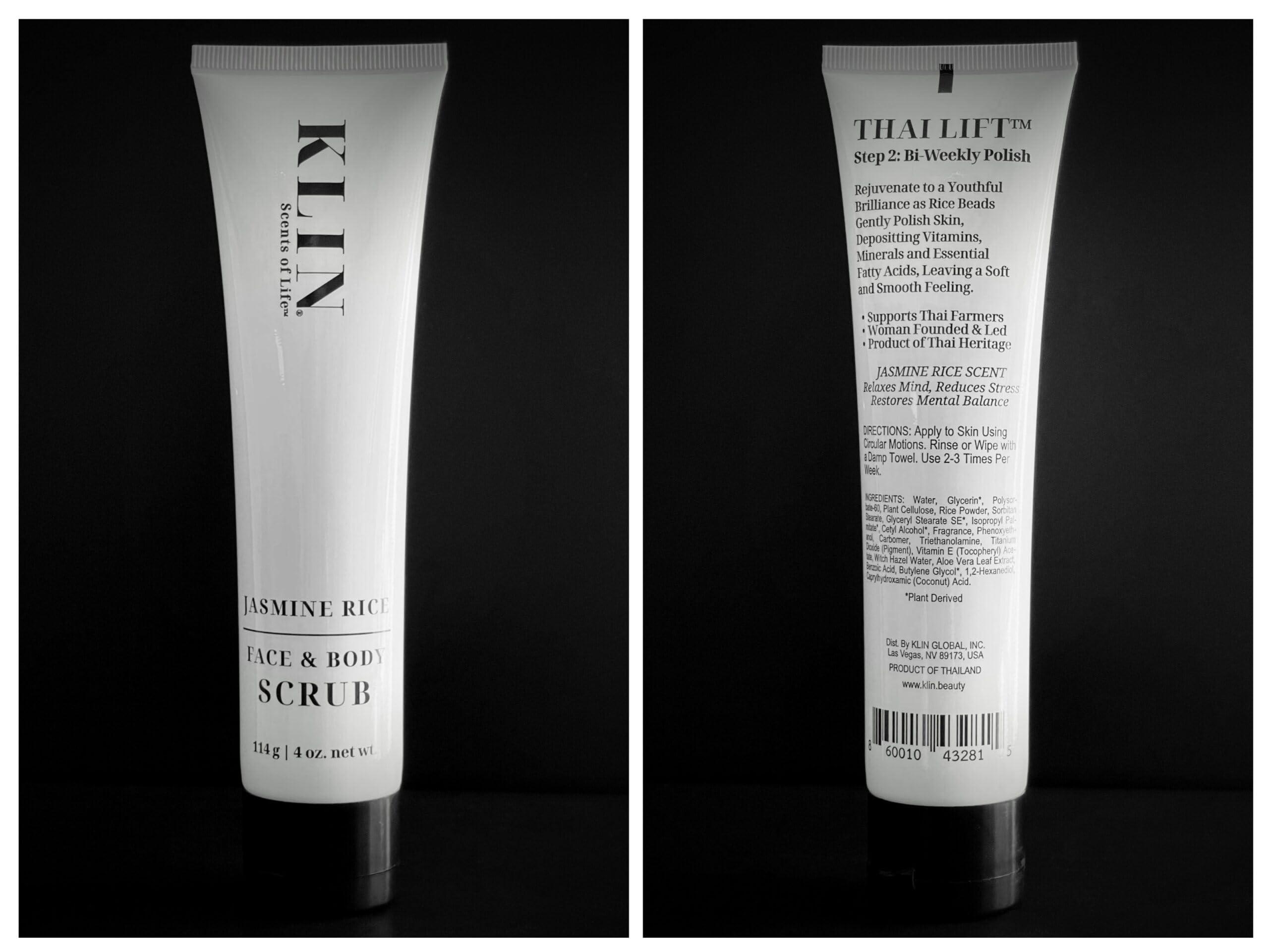 KLIN KLIN Jasmine Rice Face & Body Scrub 114g | 4 oz - Scents of Life Collection - Thai Lift Step 2: Bi-Weekly Polish