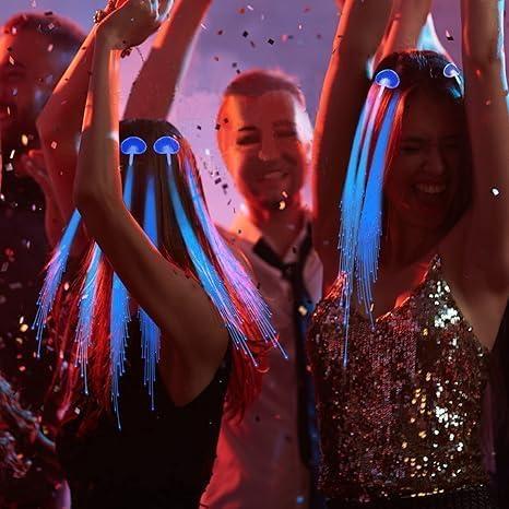 Generic Generic Light Up Hair Clips, LED Lights Hair Led Light Up Fairy Hair Light Up Butterfly Hair Clips Fiber Optic (Blue, 16 Pack)