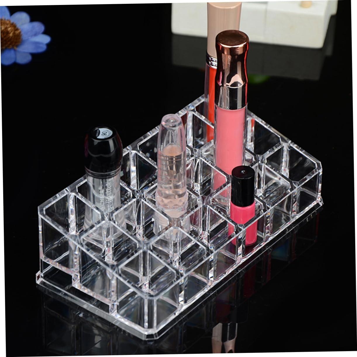 Mikinona Mikinona Acrylic Lipstick Organizer Display 18 Slots Makeup Lipstick Stand Makeup Storage Organizer Display Case for Cosmetics