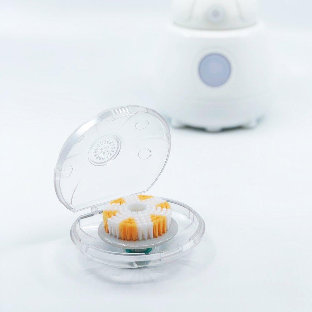 Tao Clean TAO Clean Replacement Exfoliator Brush Head, Replacement Head (1 Head) – Exfoliating Brush Replacement Head for the TAO Clean Electric Face Cleansing Brush and Cleaning Station, White/Orange