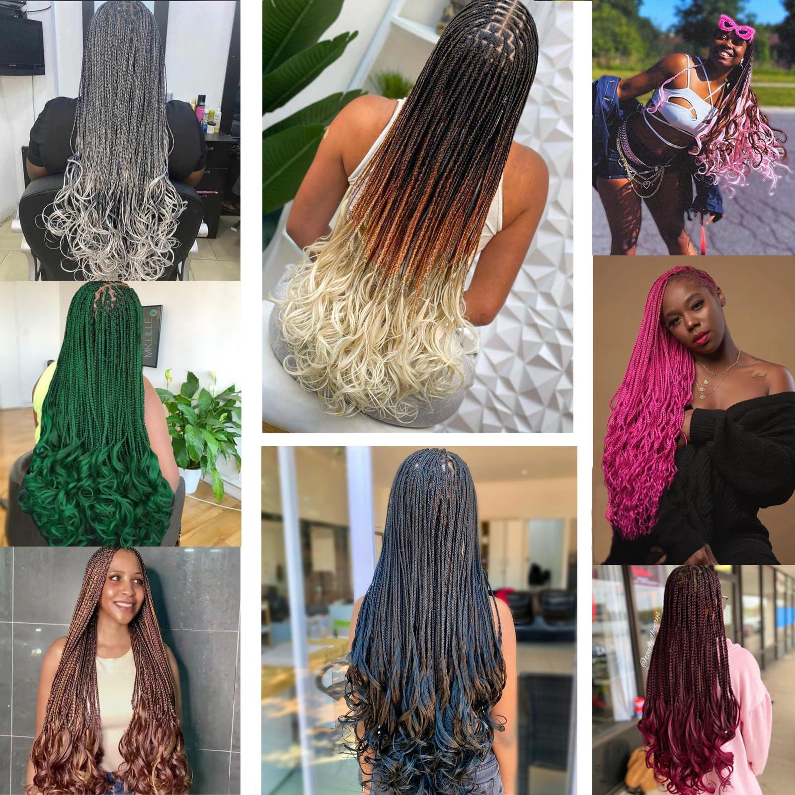 Molleas Pink French Curl Braiding Hair 8 Packs Curly Braiding Hair French Curly Braiding Hair Pre stretched Loose Wave Crochet Hair for Black Women Synthetic Hair Extensions(8 Packs, Pink)