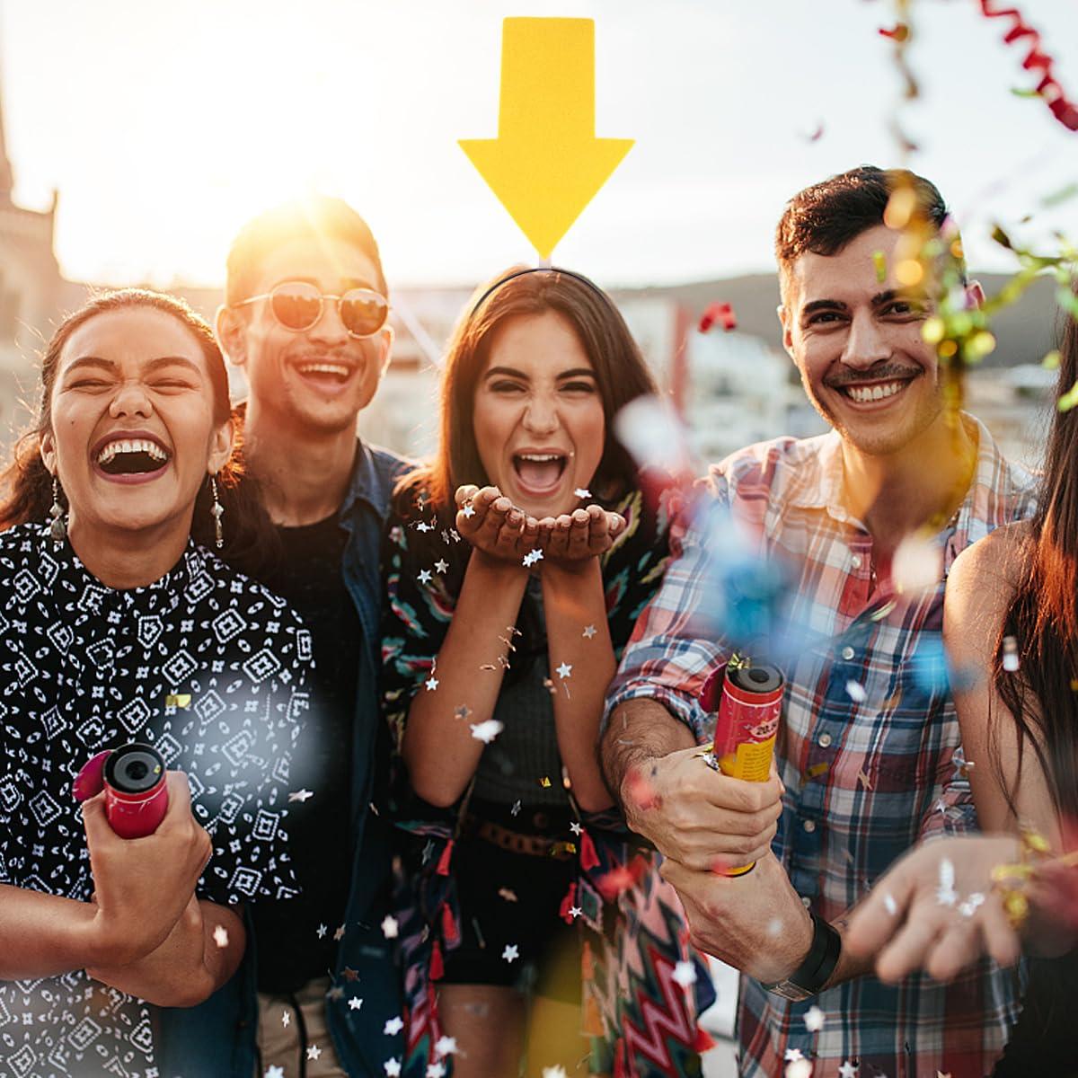 Homoyoyo Homoyoyo 14pcs Arrow Headband Halloween Funny Headband Arrow Cosplay Hair Hoop Hair Band Hair Halloween Headpiece for Halloween Party Carnival Party Photo Props (Yellow)