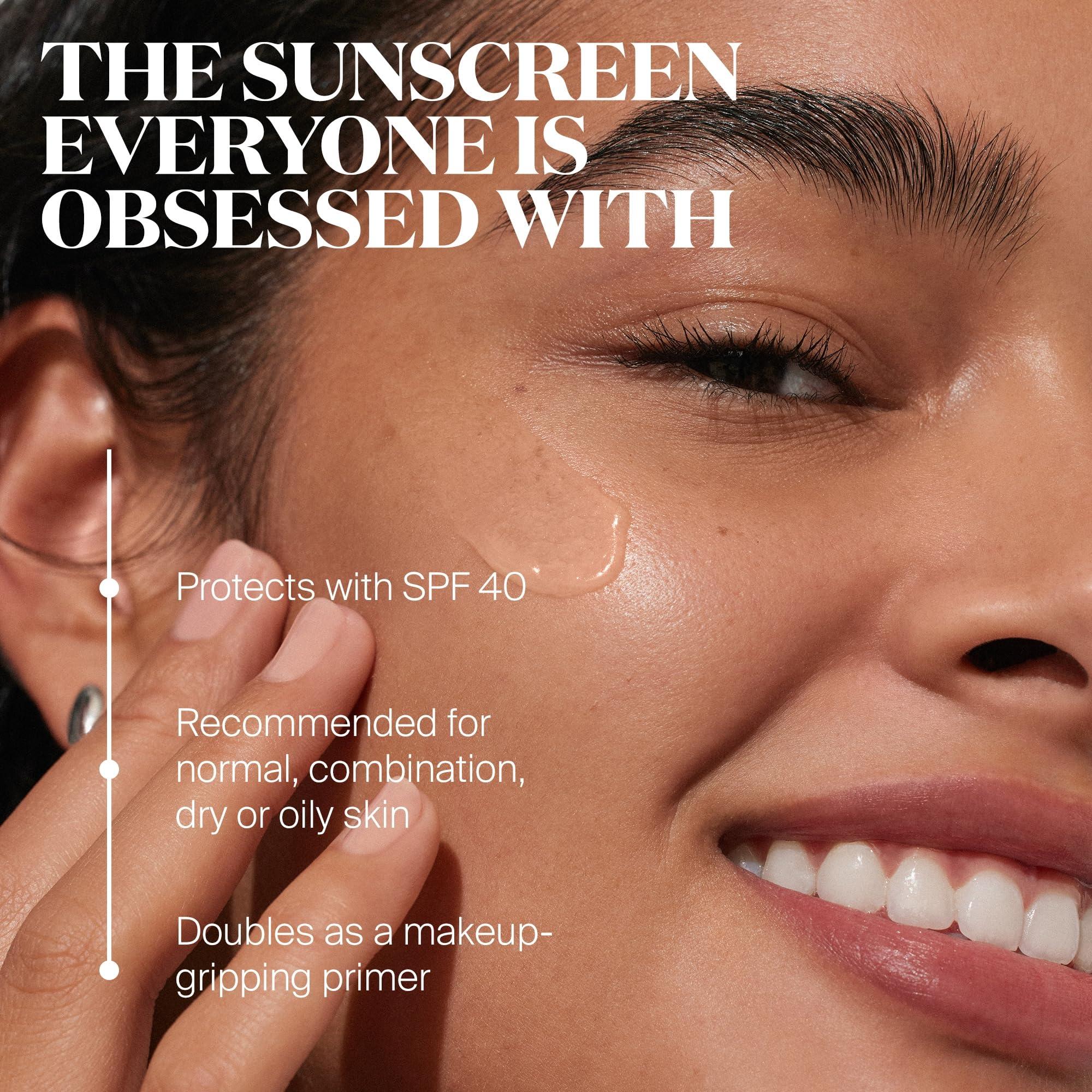 Supergoop! Supergoop! Unseen Sunscreen - SPF 40 - Invisible, Broad Spectrum Face Sunscreen + Makeup-Gripping Primer - Weightless, Scentless, Oil Free - For All Skin Types & Skin Tones - 1.7 fl oz