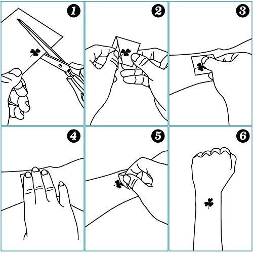 Encci St. Patrick's Day Tattoos – 10 Sheets Encci Temporary Shamrock Tattoos 10 Set For St.Paddy's day Irish Tattoo Sticker Clover Tattoos Parade Party Favors Decorations (style 1)