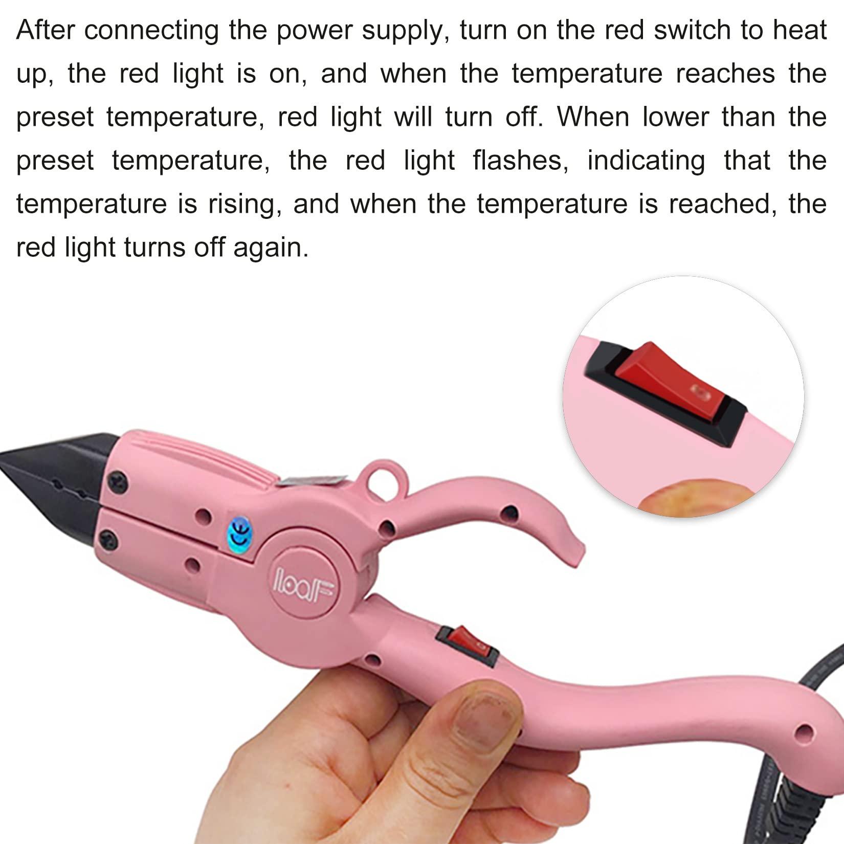 Fiunkes Keratin Bonding Heat Iron for C/U/I/Flat Hair Extensions, Professional Heat Fusion Hair Extensions Tool, Glue Melting Heat Hair Connector Wand Temperature Constant