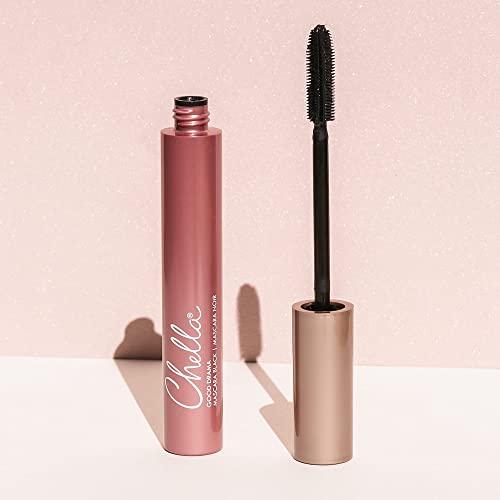 Chella Chella Good Drama Vegan Mascara and Eyebrow Pencil Bundle, Luscious Light Brown