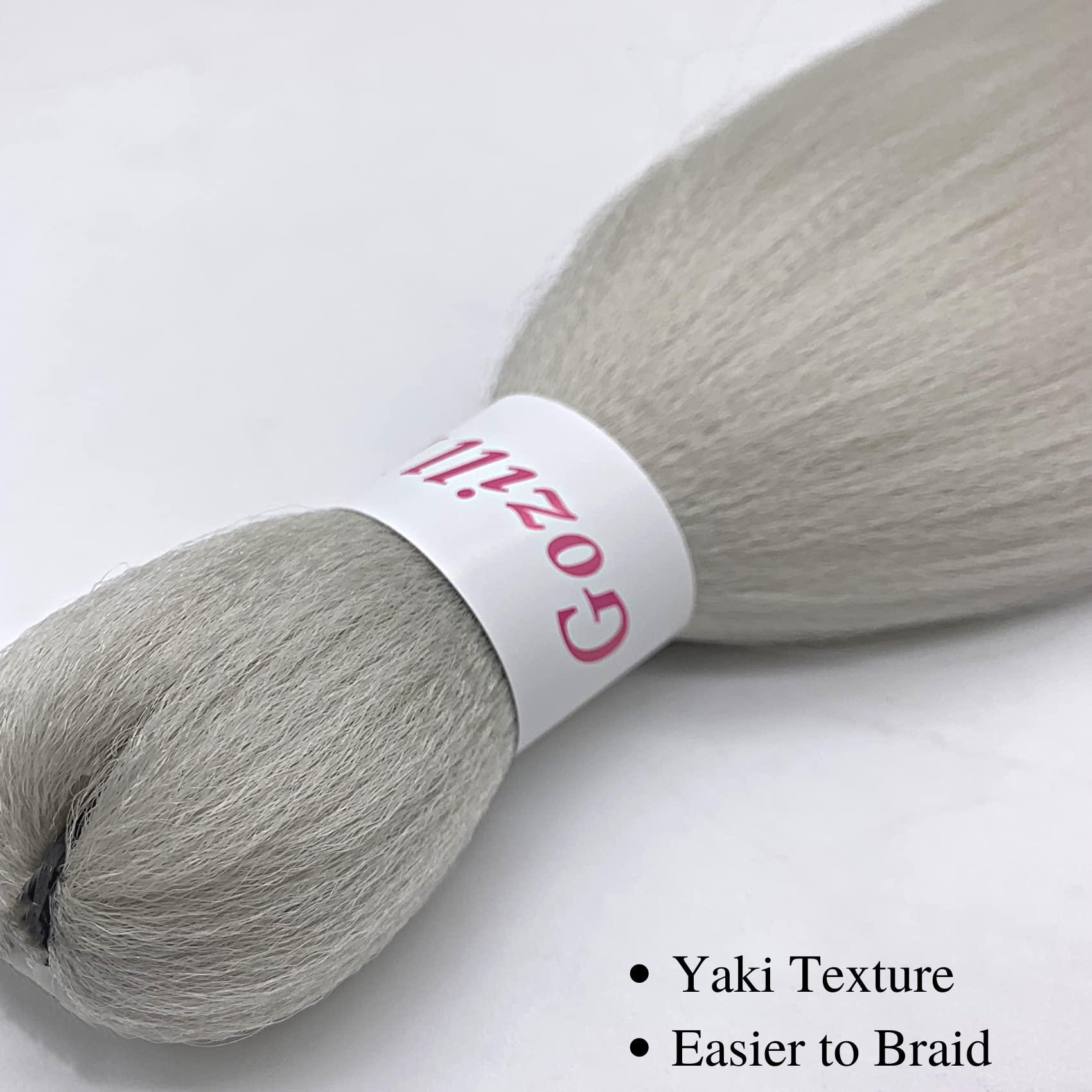 Gozill Gozill Silver Grey Brading Hair Pre Stretched Box Braids Braiding Hair Human Hair 26 Inch