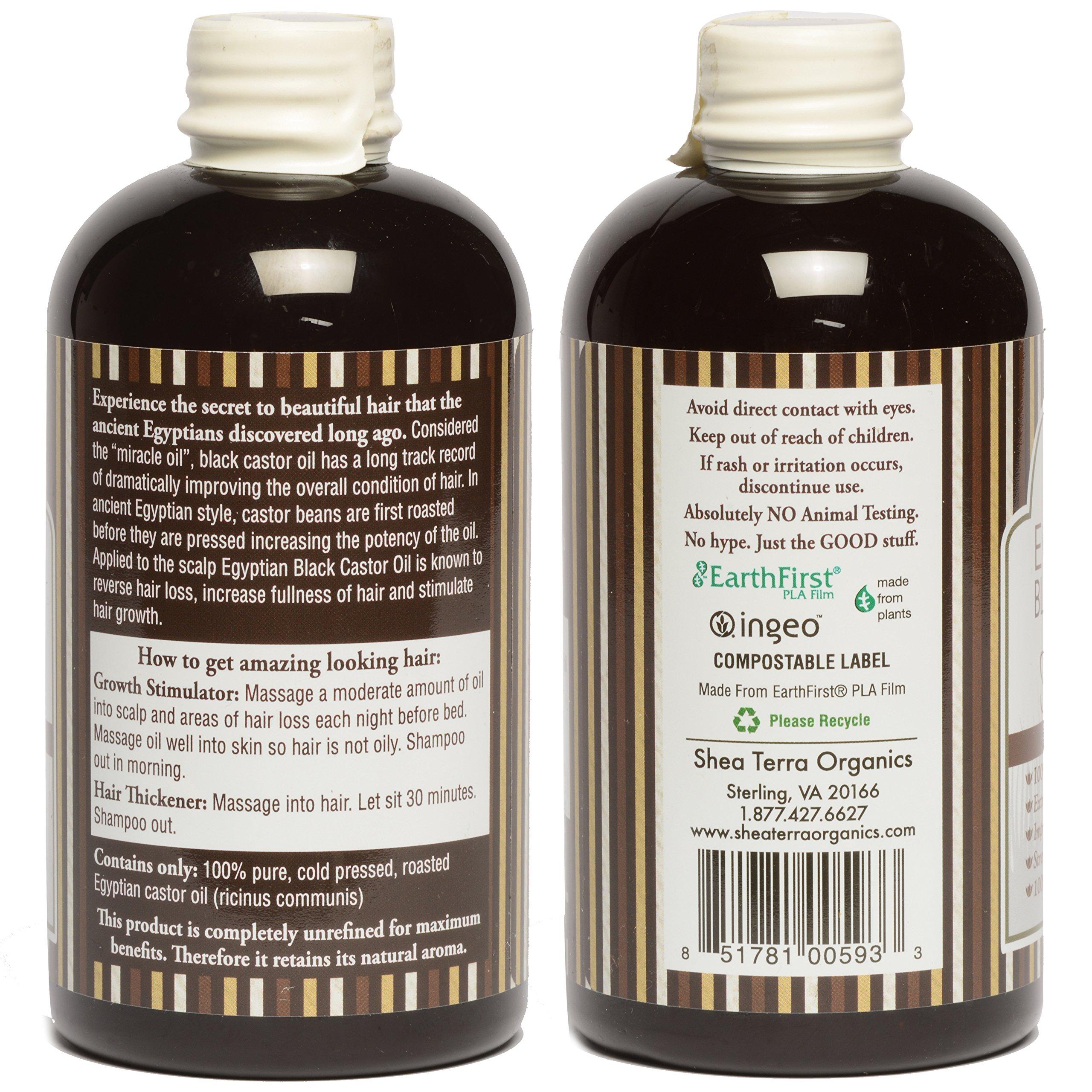 Shea Terra Organics Shea Terra Organics 100 Percent Pure Egyptian Black Castor Extra Virgin Oil | All-Natural Strengthening and Conditioning Hair Oil for Healthy Hair Growth and Scalp– 8 oz