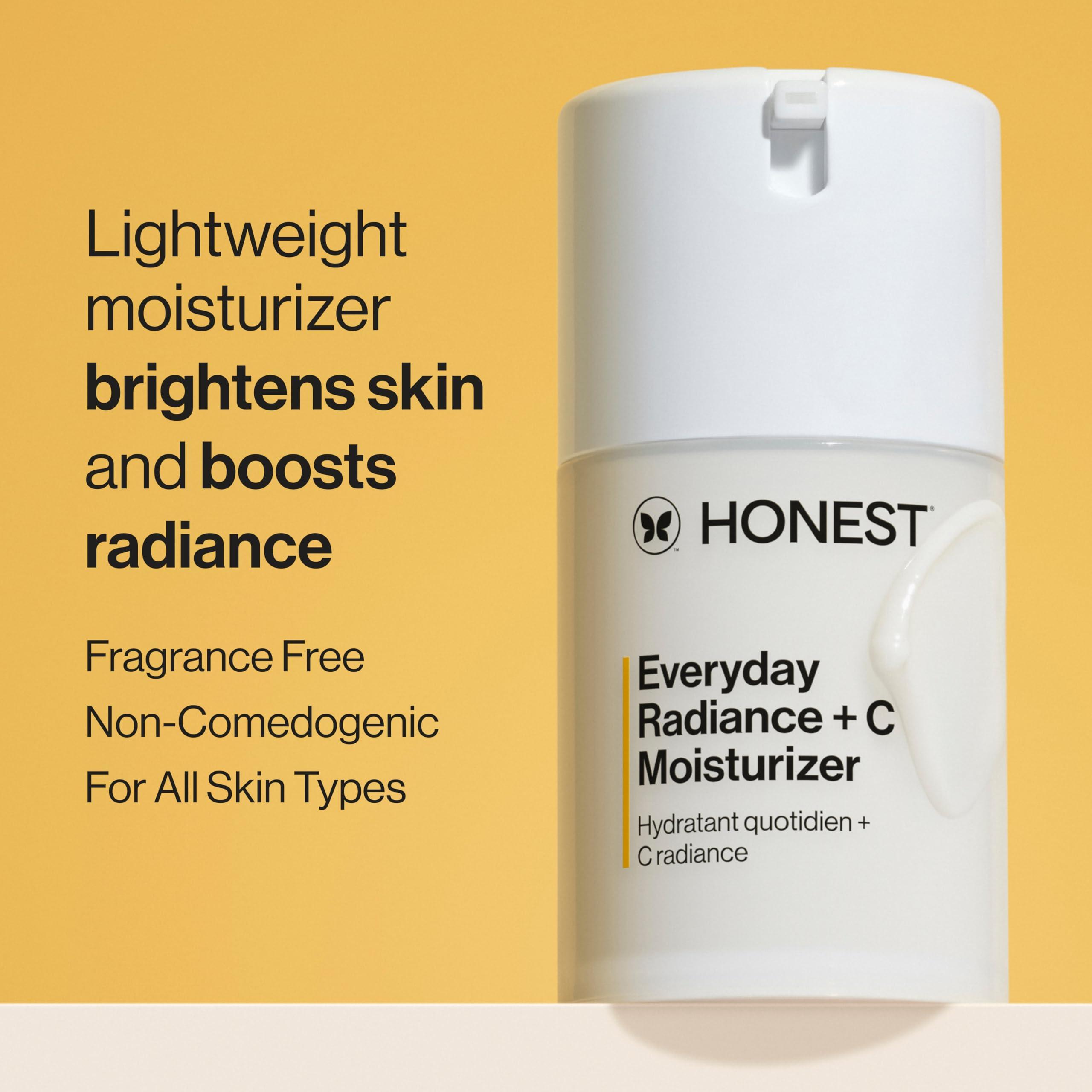 Honest Beauty Honest Beauty Get Glowing Bundle | Vitamin C Brightening Serum + Everyday Moisturizer | Improves Skin Tone | Gentle for Sensitive Skin, Fragrance Free, Vegan | 1 fl oz, 1.7 fl oz
