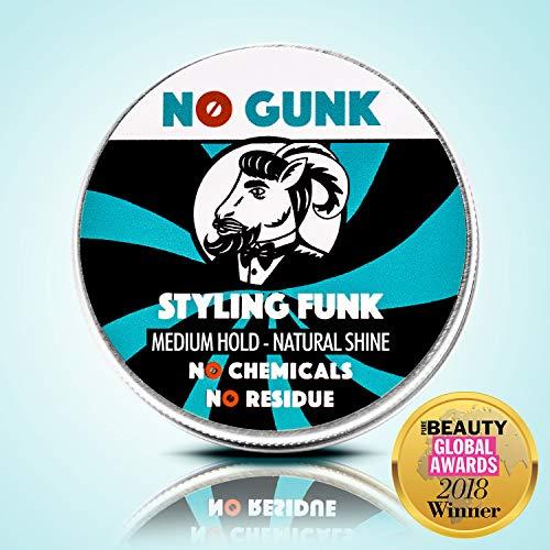 NO GUNK NO GUNK 100% Natural Styling Wax/Pomade for Hair & Beard - Medium Hold - Natural & Organic Ingredients - Styling Funk - Winner, Best Male Hair Product 2018, PURE Beauty Global Awards (Original, 50g)