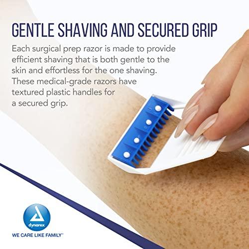 Dynarex Dynarex Gallant Disposable Prep Razors, Used before ECG and other Procedures, Disposable Razors with Open Design, Ergonomic Surgical Prep Razors, 1 Box of 50 Razors