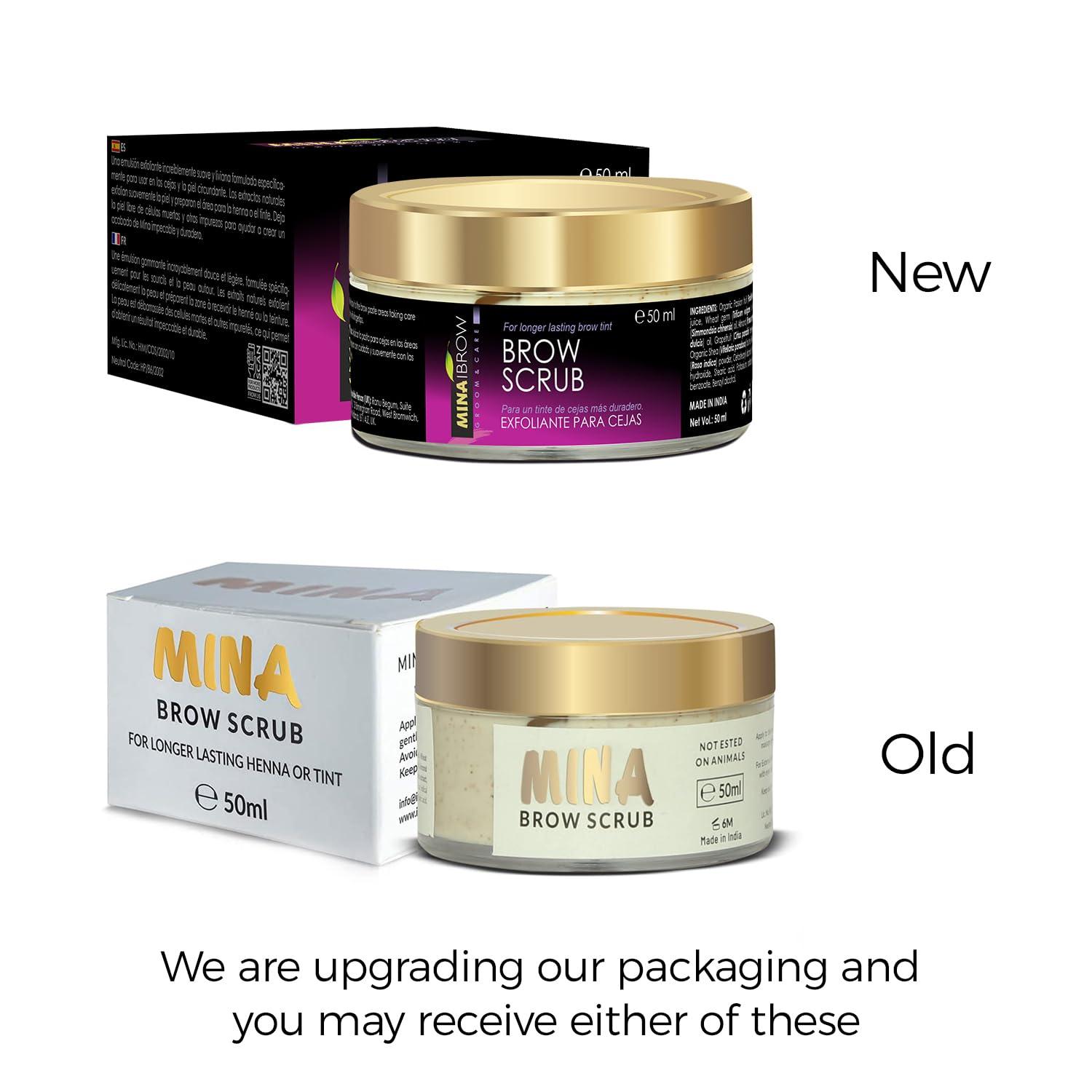 MinaiBrow MINA Brow Scrub | For Longer Lasting Henna Or Tint | Natural Extracts Gently Exfoliate The Skin | Prepare The Area For Henna Or Tint 50ml