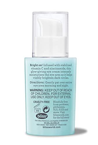 Bliss Bliss Ex-glow-sion Eye Cream | Facial-Brightening Eye Cream with Vitamin C | Moisturizing | Vegan | Cruelty-Free | Paraben-Free | 0.5 fl. oz