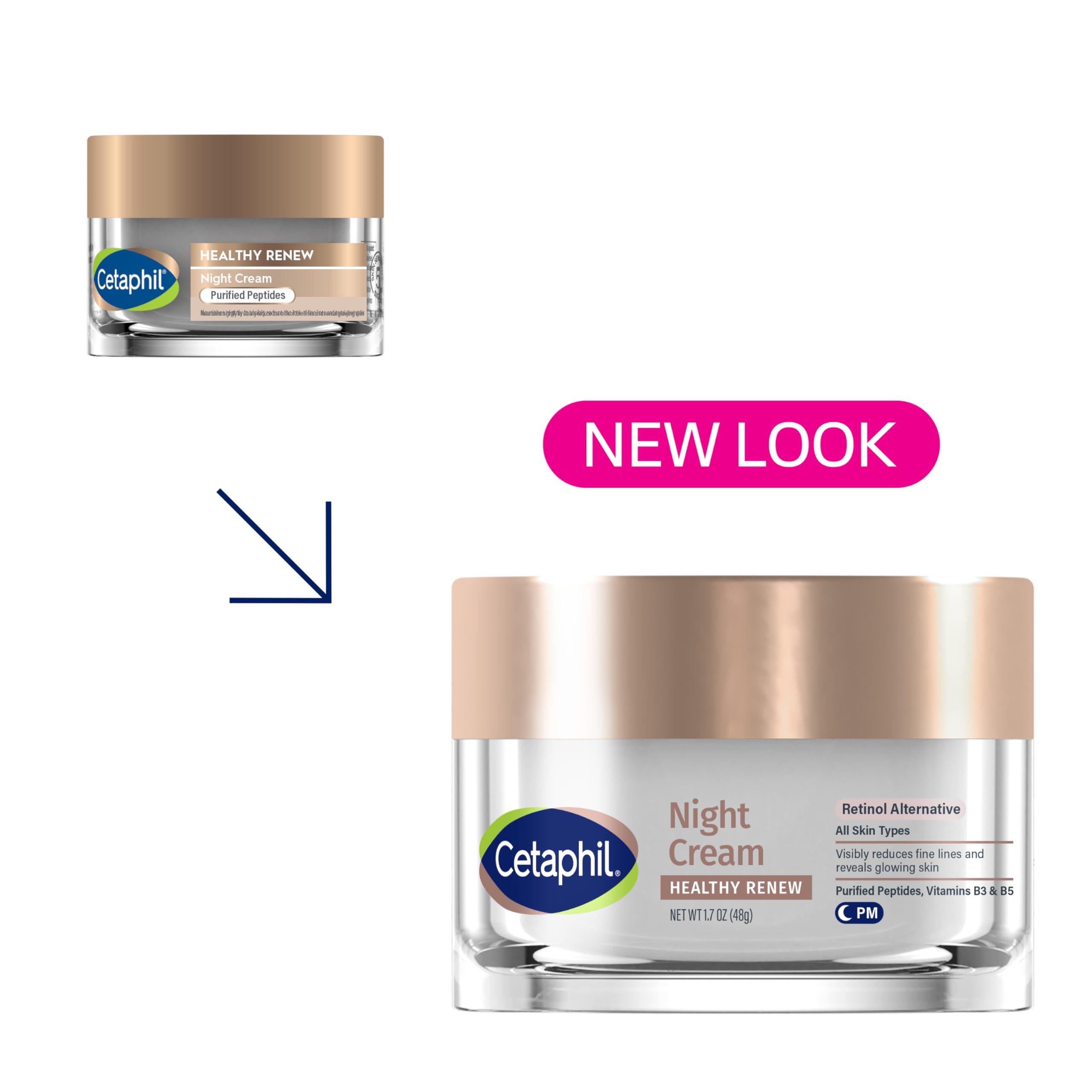 Cetaphil Cetaphil Healthy Renew Skin Tightening Night Cream 1.7 Oz, Wrinkle Repair Cream for Face with Peptides, Retinol Alternative Cream For Sensitive Skin, Fragrance Free