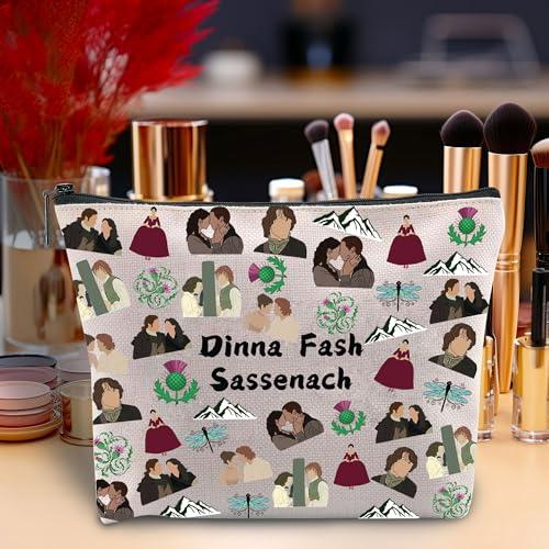Zuo Bao Zuo Bao Sasenach Inspired Makeup Bag Dinna Fash Sassenach Gift Scottish Thistle Flower Cosmetic Bag for Fans (Dinna Fash Sassenach)