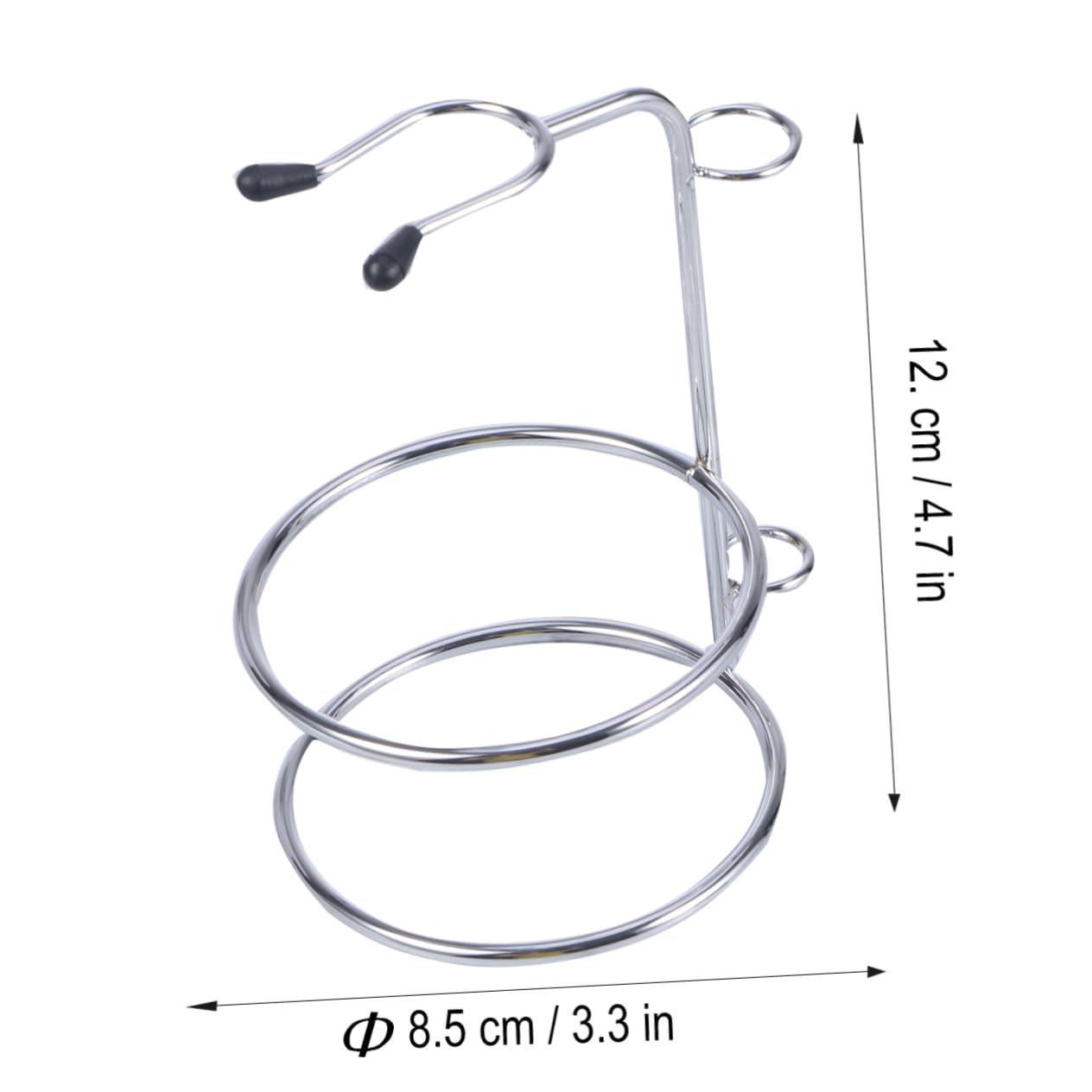 minkissy minkissy Men's Shaving Stand Bowl Brush Holder Safety Razor Brush Stand Silver Stylish