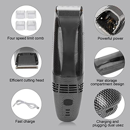 YUYTE YUYTE Hair Trimmer USB Vacuum Trimmer Kit with Powerful Automatic Hair Suction for Beards Facial Hair Stubble Hair Clipping Lithium Ion Powered Electric Shaver with 4 Guide Combs