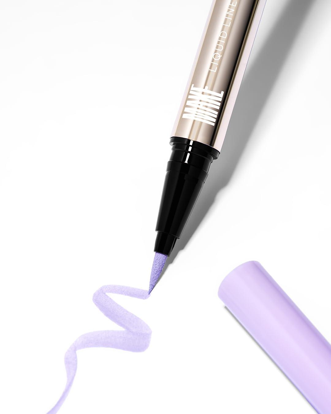 MAKE MAKE Beauty - Liquid Line Waterproof Felt Tip Eyeliner - Long Lasting Eyelid Color - 0.55mL (Purple Haze)