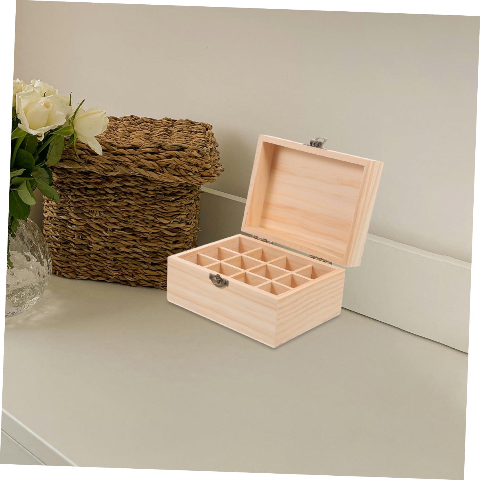 CHILDWEET CHILDWEET Wooden Essential Oil Storage Box Case 12 Compartments Essential Oil Holder Organizer Clean Desktop Accessory