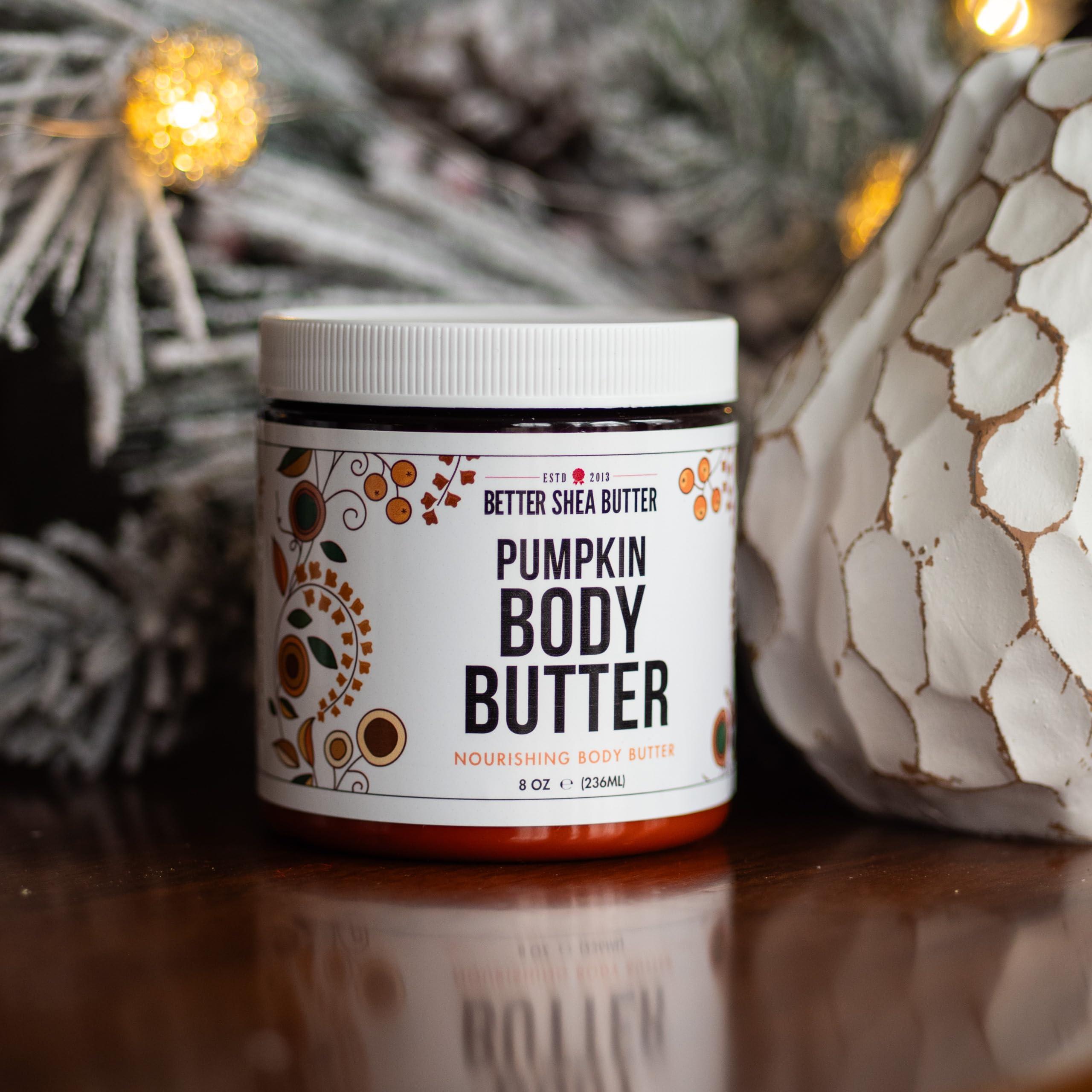 Better Shea Butter Pumpkin Body Butter with Organic Shea Butter | Pumpkin Spice Lotion for Women | Non Greasy Body Cream | Fall Body Care Favorite with Pumpkin Spice Scent