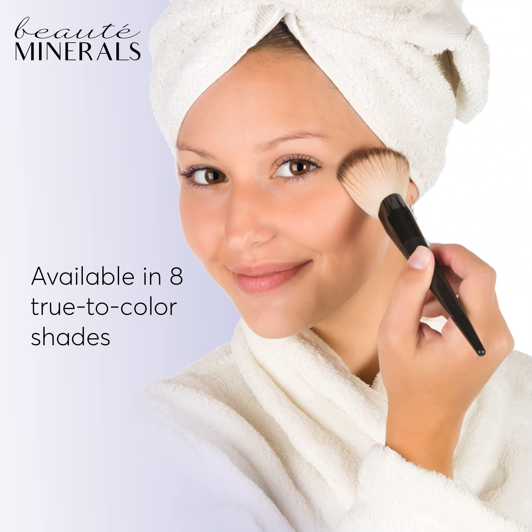 Carol's Gluten Free Full Coverage Foundation Mineral Makeup Face Powder by Beaut Minerals in Medium Dark Warm | 100% Natural Makeup: Talc Free Loose Powder Matte Foundation, Concealer, Contour Makeup + Zinc Oxide .31 Oz