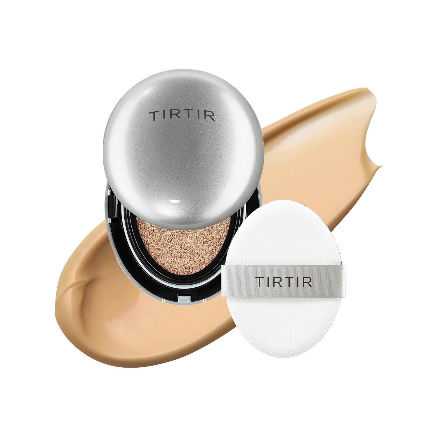 TIRTIR [*Mini Size*] TIRTIR Aura Glow Silver Cushion | Korean Cushion Foundation, (#29N Natural Beige, 0.15 Fl Oz)
