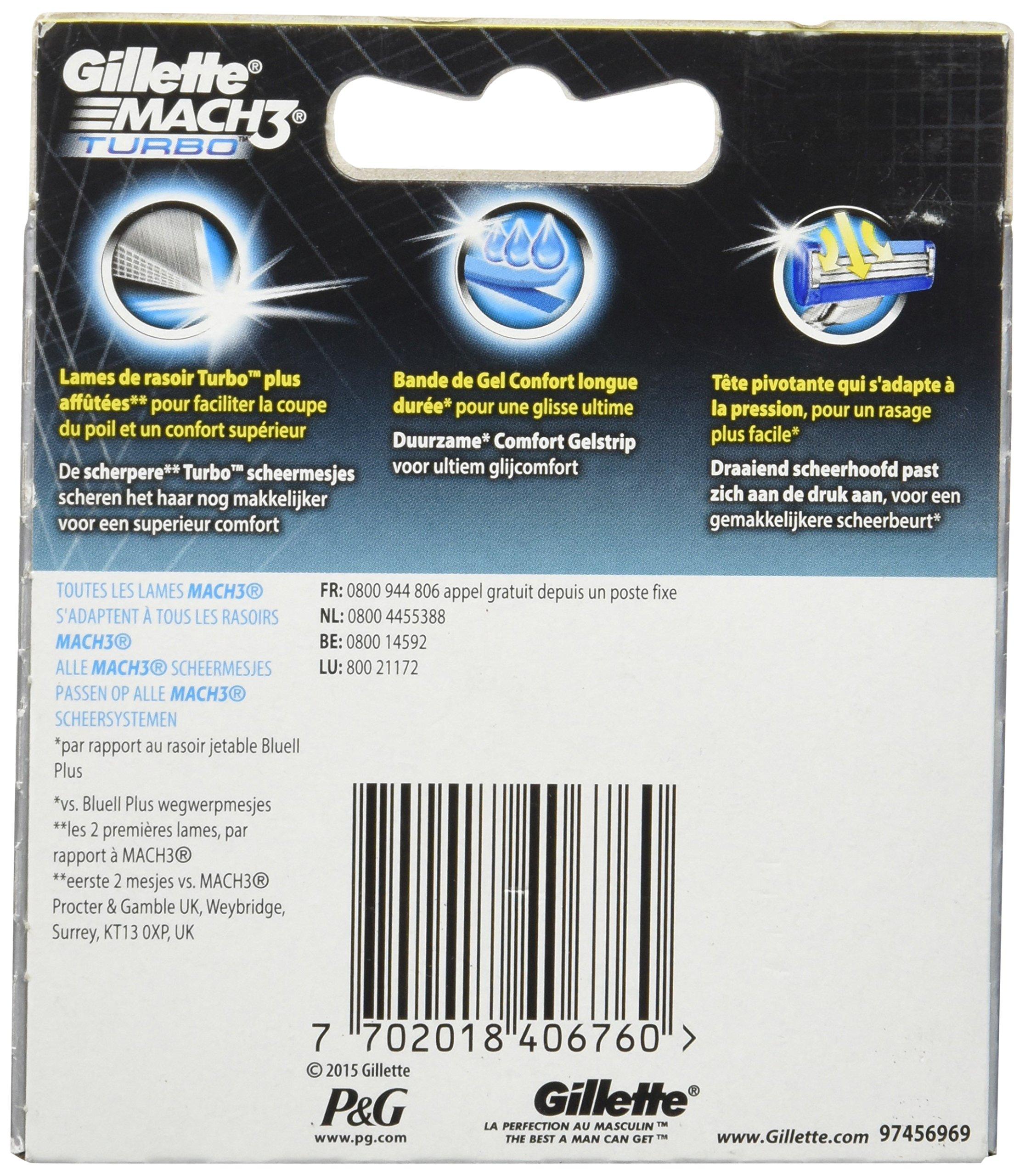 Gillette Gillette Mach3 Turbo Razor Blades for Men