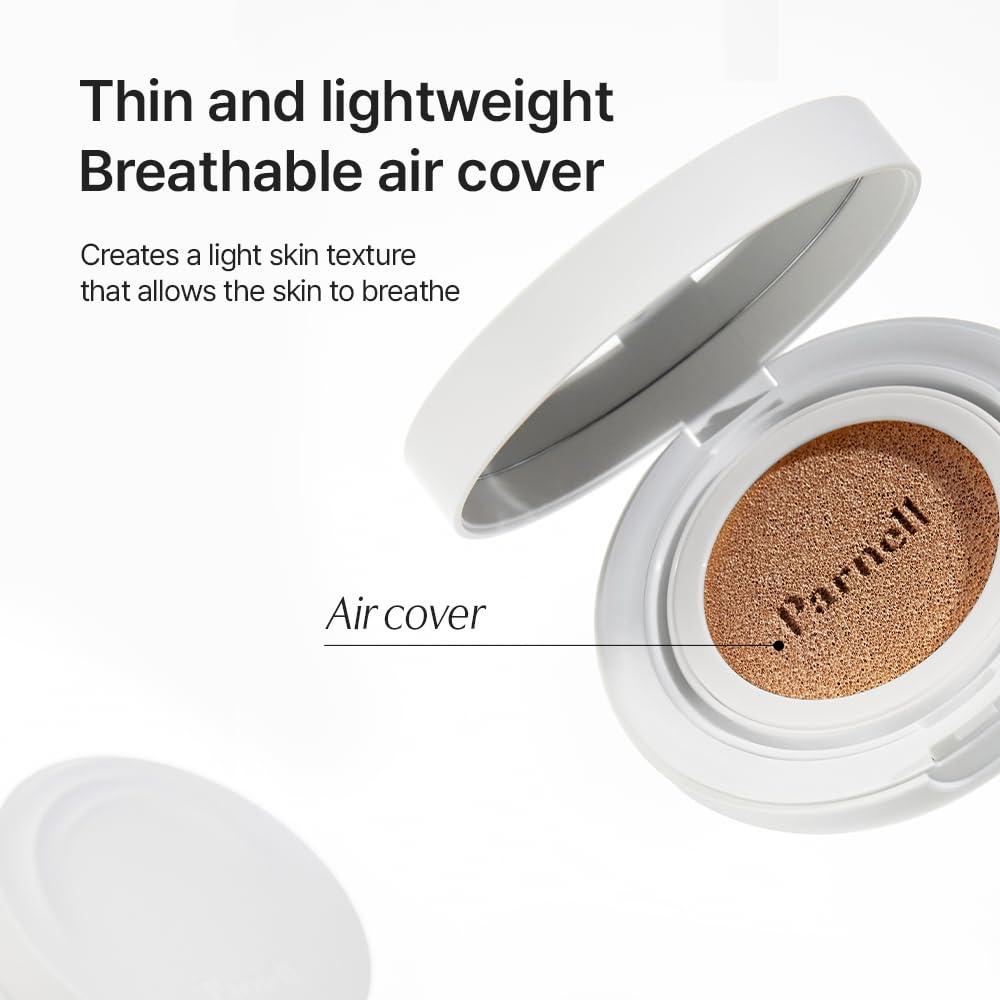 Parnell Parnell Cicamanu Serum Cushion - Moisturizing Foundation for Soothing, Coverage, Glass Skin and Lightweight for Sensitive and Dry Skin Pearl Skin (0.52 Fl Oz) (#21 Fair Ivory)