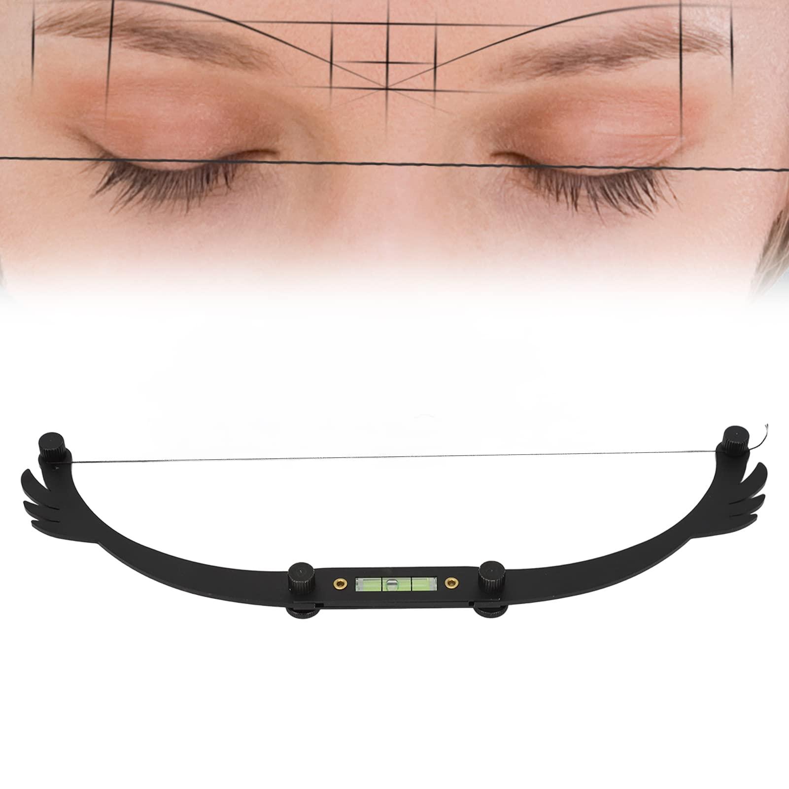 Pongnas Eyebrow Line Marker Ruler Set, Foldable Brow Mapping String Tool Thread Microblading Line Marker Measuring Ruler Kit (Black)