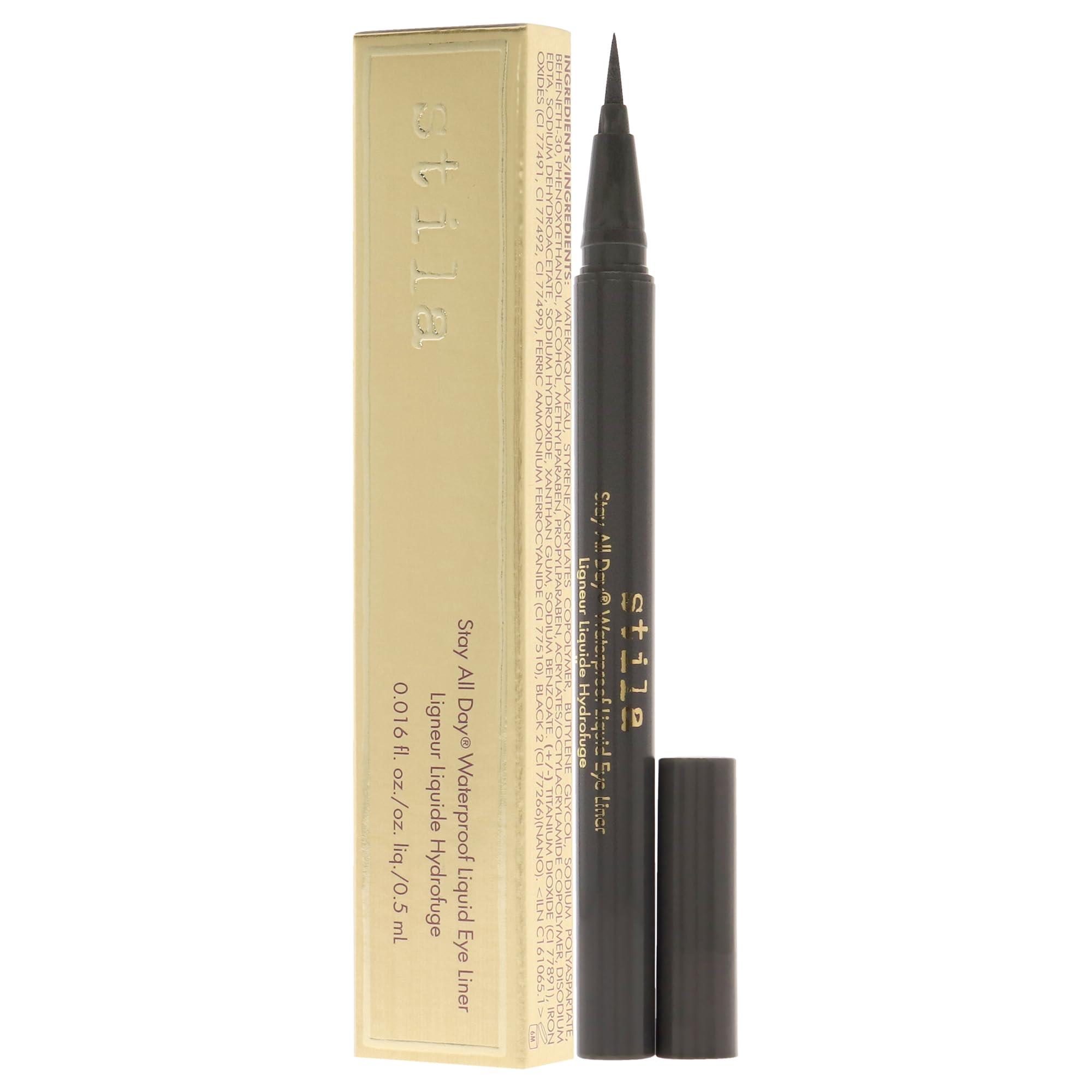 stila stila Waterproof Liquid Eye Liner, Stay All Day Makeup with Fine Brush Tip | Lasting Satin Finish, Smudge-Proof & Transfer-Resistant