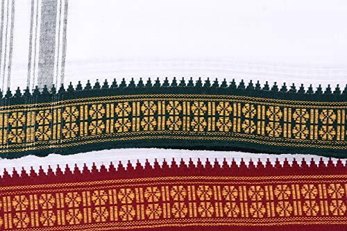 Generic Men\'s Cotton Handloom Lungi (White, 2 m) By Indian Collectible